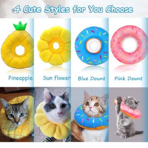 HUMLANJ Cat Cone Collar Soft, Adjustable Cat/Dog Recovery Collar, Cute Donut Kitten Cone to Stop Licking, Surgery Recovery Elizabethan Collars for Kitten Cats Puppy