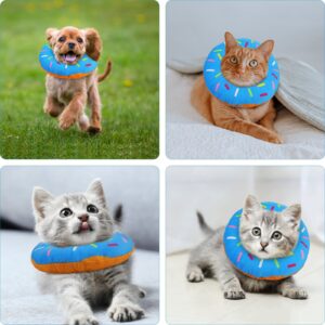 HUMLANJ Cat Cone Collar Soft, Adjustable Cat/Dog Recovery Collar, Cute Donut Kitten Cone to Stop Licking, Surgery Recovery Elizabethan Collars for Kitten Cats Puppy