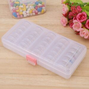 25 Pcs Small Round Container Jars,Pills Jewelry Bead Storage with Rectangle Box,Plastic Transparent Container Jar,for Earrings Rings Beads Nail Art Glitter Powder(7.48×3.74×1.37in)