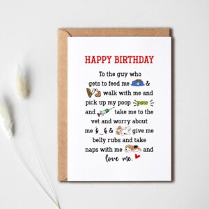 Dog Dad Birthday Card - Funny Birthday Card - Funny Dog Dad Gifts For Men - Dad Birthday Gifts From Daughter - Cute Birthday Card For Father