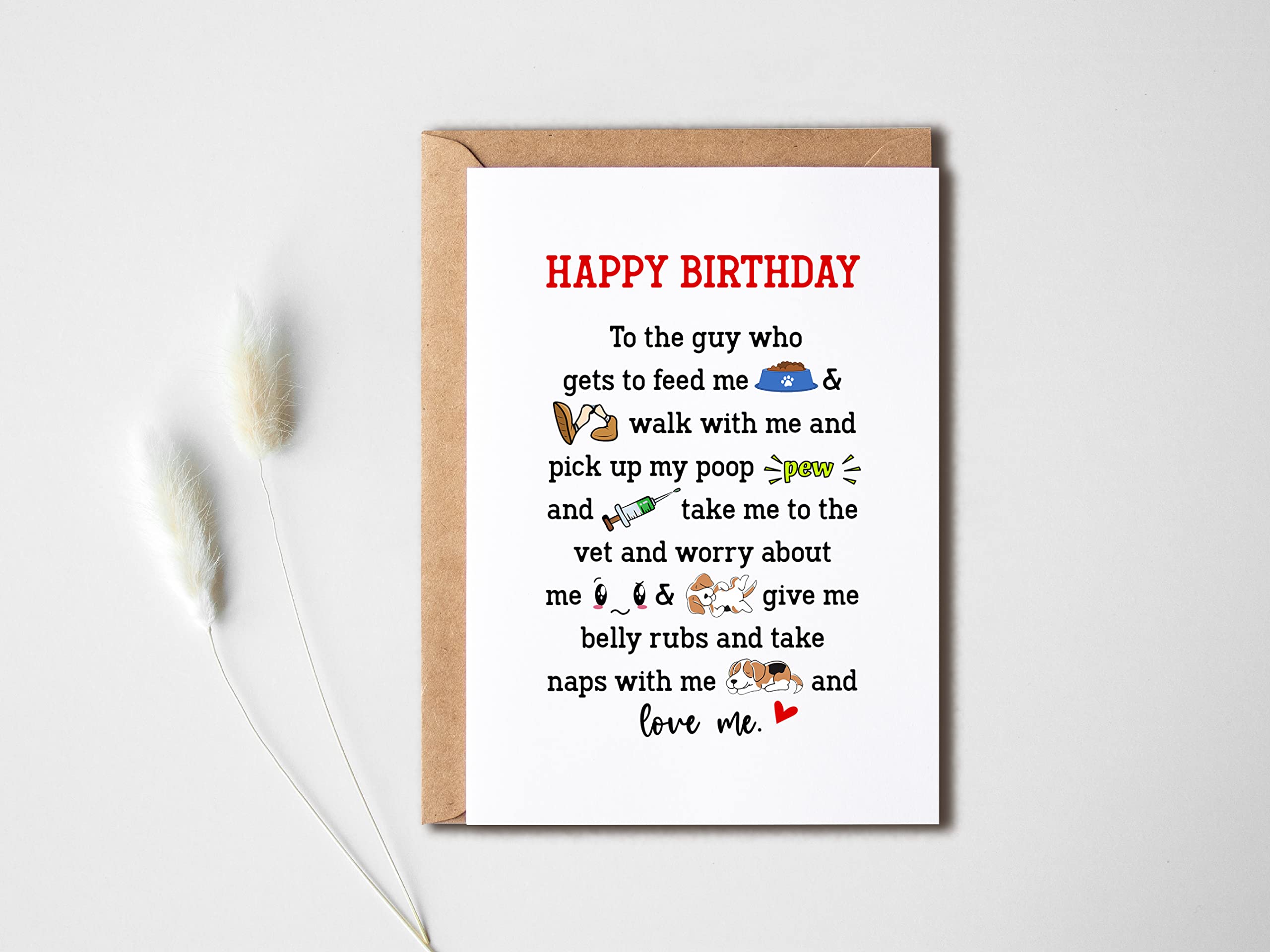 Dog Dad Birthday Card - Funny Birthday Card - Funny Dog Dad Gifts For Men - Dad Birthday Gifts From Daughter - Cute Birthday Card For Father