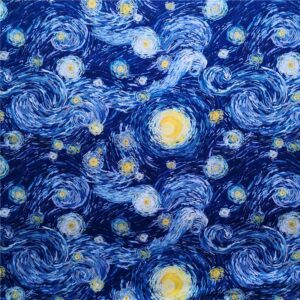 oriomont 7 patterns the starry night cool fabric for quilting sewing dressmaking diy by the yard (a)