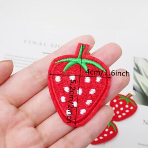 Honbay 10PCS Cute Red Strawberry Appliques Decorative Patches Embroidered DIY Sew on/Iron on Patches for Shirts, Coats, Jackets, Backpacks, Hats, Jeans