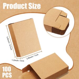 Gersoniel 100 Pcs Kraft Soap Boxes Packaging for Homemade Soap No Window Soap Boxes Empty Soap Boxes Soap Making Supplies for Party Favor Treats Wrapping Packaging, 3.8 x 2.8 x 1.2 Inch (Brown)