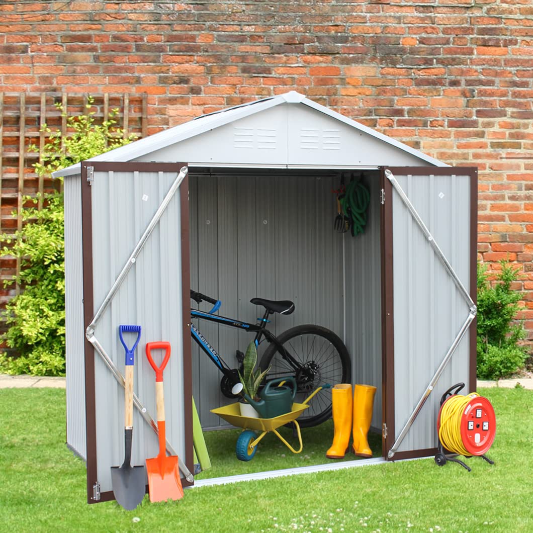 Outdoor Storage Shed 6x4 FT Outdoor Shed,Metal Shed Garden Shed with Lockable Door,Tool Shed for Patio Lawn Backyard,Perfect to Store Garden Tools,Bike Accessories,Lawn Mower,Trash Can etc.