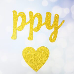 Happy Anniversary Glitter Banner, Bridal Shower, Engagement, Bachelorette,Wedding Announcement Party Photo Props(Gold)