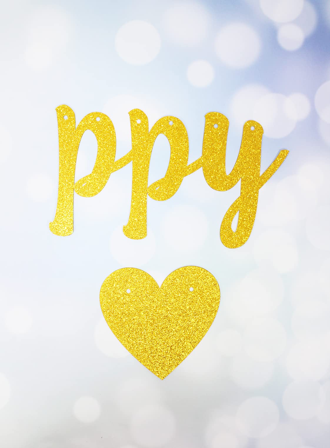 Happy Anniversary Glitter Banner, Bridal Shower, Engagement, Bachelorette,Wedding Announcement Party Photo Props(Gold)