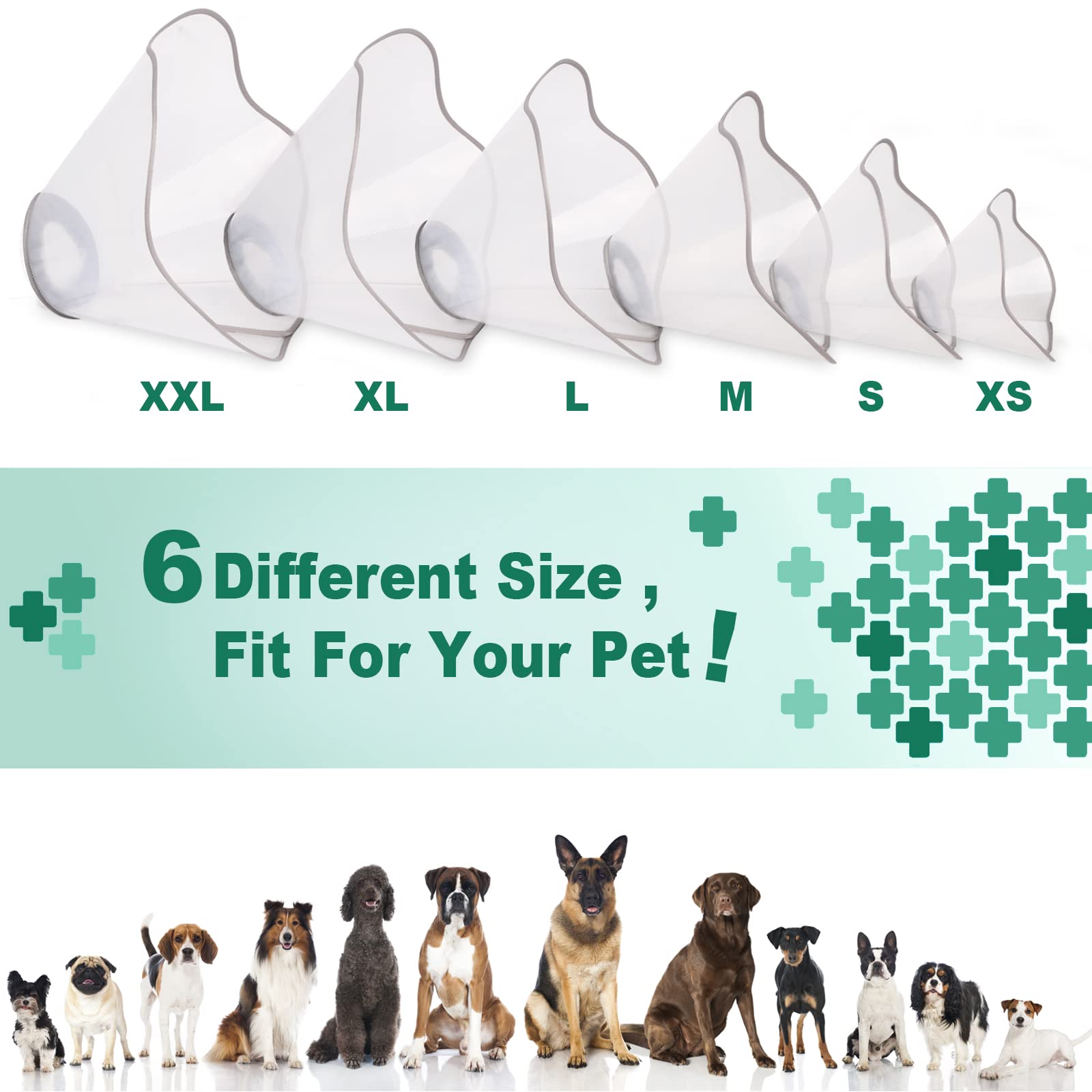 Supet Dog Cone Collar for Large Dogs, E Collar Cone for Dogs After Surgery, Adjustable Dog Head Cone to Stop Licking, Comfortable Pet Recovery Collar, Elizabethan Collar, Dog Surgery Cone (XL)