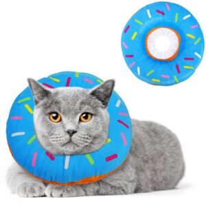 humlanj cat cone collar soft, adjustable cat/dog recovery collar, cute donut kitten cone to stop licking, surgery recovery elizabethan collars for kitten cats puppy