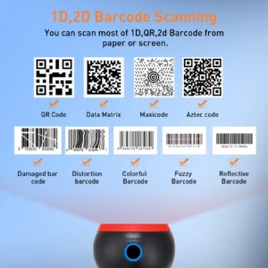 Desktop Barcode Scanner,JRHC 1D 2D Omnidirectional Hand Free USB Wired Platform Scanner QR Barcode Reader Automatic Sensing Barcode Scanner for POS PC Supermarket Bookstore Retail Mall