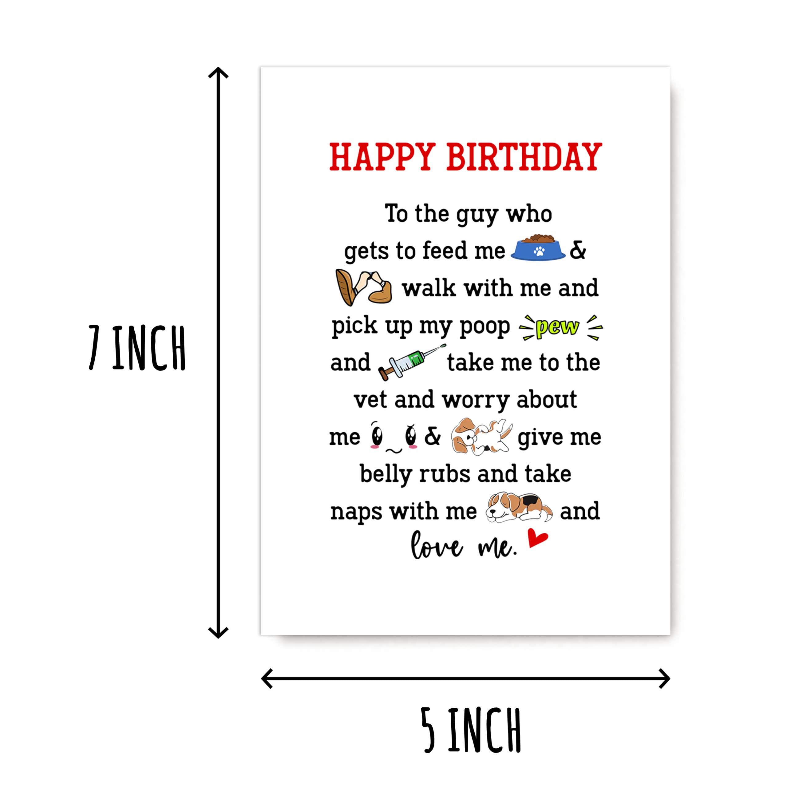 Dog Dad Birthday Card - Funny Birthday Card - Funny Dog Dad Gifts For Men - Dad Birthday Gifts From Daughter - Cute Birthday Card For Father