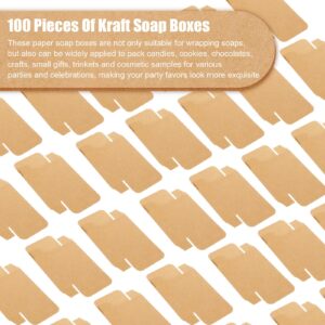 Gersoniel 100 Pcs Kraft Soap Boxes Packaging for Homemade Soap No Window Soap Boxes Empty Soap Boxes Soap Making Supplies for Party Favor Treats Wrapping Packaging, 3.8 x 2.8 x 1.2 Inch (Brown)