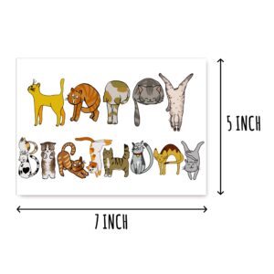 Cats Birthday Card - Happy Birthday Card With Cats - Greeting Card Cat - Have A Purrfect Birthday Cat