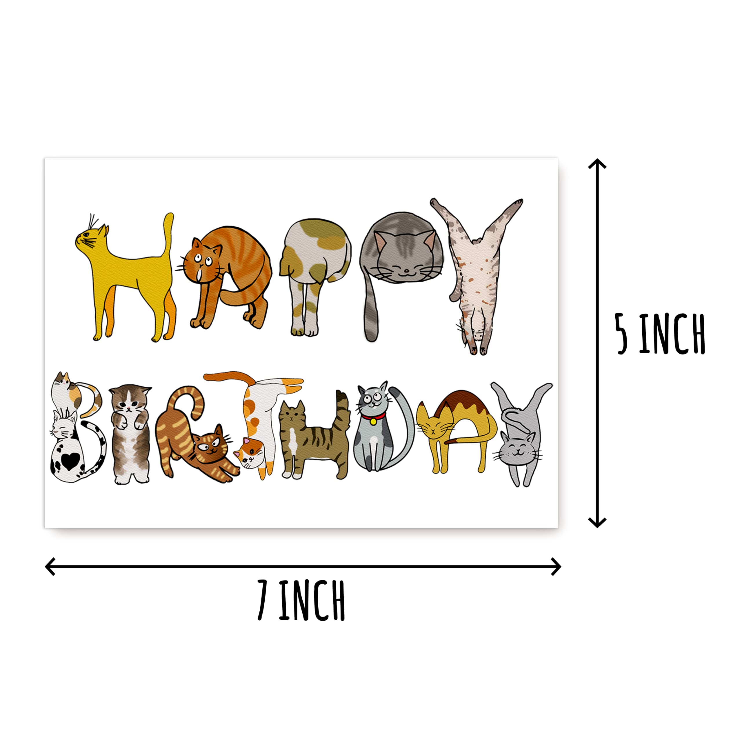 Cats Birthday Card - Happy Birthday Card With Cats - Greeting Card Cat - Have A Purrfect Birthday Cat