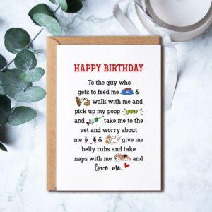 Dog Dad Birthday Card - Funny Birthday Card - Funny Dog Dad Gifts For Men - Dad Birthday Gifts From Daughter - Cute Birthday Card For Father