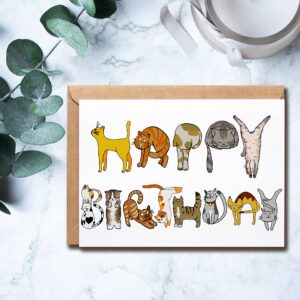 Cats Birthday Card - Happy Birthday Card With Cats - Greeting Card Cat - Have A Purrfect Birthday Cat