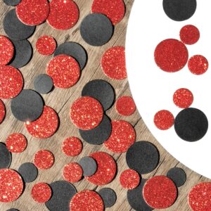 Red Dots Confetti Glitter Paper Red Black Scatter Table Decoration Surprise Craft Supplies Graduation Birthday Party Bridal Baby Shower Girls Party Wedding Gift Circle Dots Decor 100 Pcs