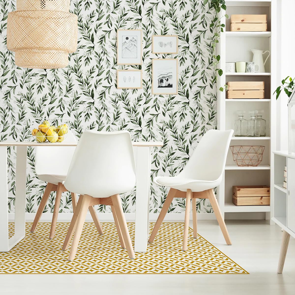 Livebor Green Leaf Wallpaper Peel and Stick Leaf Contact Paper 17.7inch x 118.1inch Green Peel and Stick Wallpaper Modern Farmhouse Wallpaper Neutral Sage Wallpaper Self Adhesive Decorative Paper