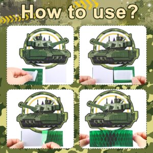 9 Pack Army Party Decorations Army Military Honeycomb Centerpieces Tank Camouflage Party Supplies Green Soldiers Table Topper Photo Props for Boy Girl Soldier Camouflage Baby Shower Party