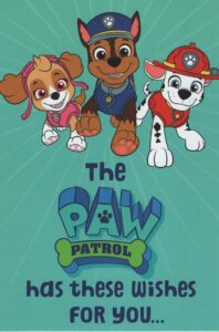 heartline by hallmark paw patrol happy birthday card with chase, marshall and skye!