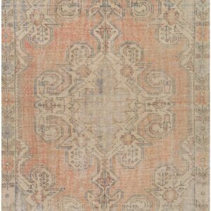 Mark&Day Area Rugs, 5x7 Jukwerd Traditional Cream Area Rug, Cream Orange Grey Carpet for Living Room, Bedroom or Kitchen (5' x 7'6")