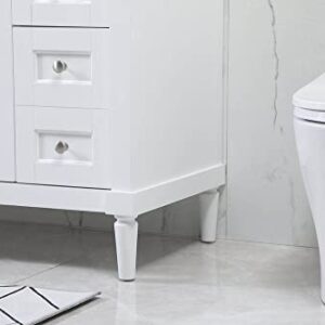 Elegant Decor Indoor Modern Under Sink Bathroom Fixtures Storage Organizer Cabinet 48 inch Single Bathroom Vanity - White