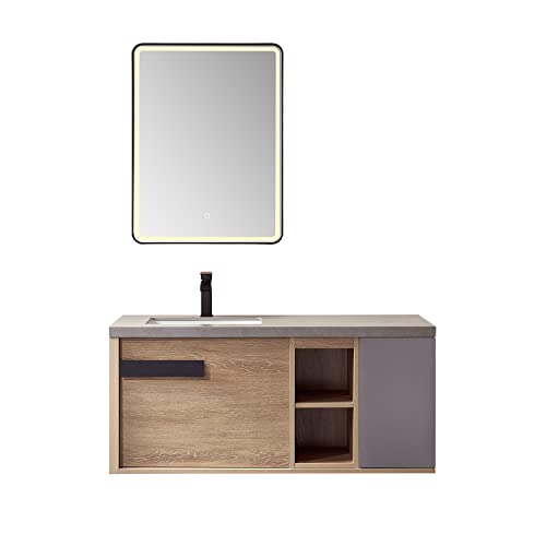 VINNOVA Carcastillo Bathroom Vanity, North American Oak