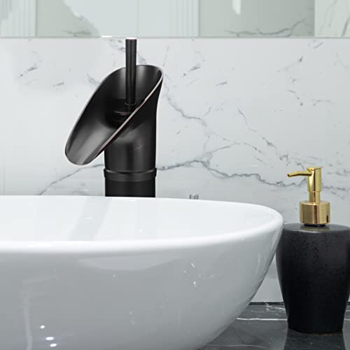 DOITOOL 1 Set Black Faucet Bathroom Sink Faucet Bathroom Faucets Waterfall Bath Mixer Tap Faucet for Bathroom Sink Bathroom Water Tap Lavatory Basin Faucet Dressing Table Copper Tub