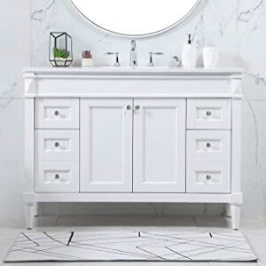 Elegant Decor Indoor Modern Under Sink Bathroom Fixtures Storage Organizer Cabinet 48 inch Single Bathroom Vanity - White