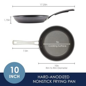 Rachael Ray Cook + Create Hard Anodized Nonstick Frying Pan/Skillet, 10 Inch - Black