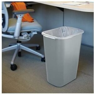 Rubbermaid Commercial 295700GY Deskside Plastic Wastebasket Rectangular 10 1/4 gal Gray (2)