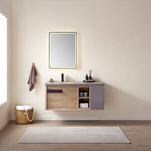 VINNOVA Carcastillo Bathroom Vanity, North American Oak