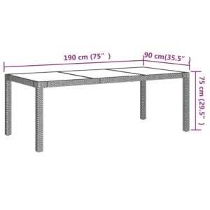 vidaXL Patio Dining Set 9 Piece with Cushions Garden Outdoor Terrace Balcony Dinner Table and Chair Seat Seating Furniture Poly Rattan Gray