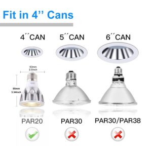 Familite PAR20 LED Bulbs, 12W Dimmable Spot Light, 100W Halogen Equivalent, 36° Narrow Beam Angle, 3000K Warm White, E26 Medium Base for 4’ Cans, Pack of 2 (Warm White)