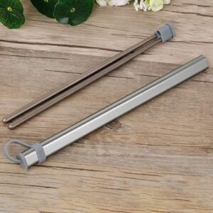 Perezy Chopsticks Storage Tubes Aluminum Alloy Box Case for Titanium Chopsticks Storage Box Without Chopsticks Gray