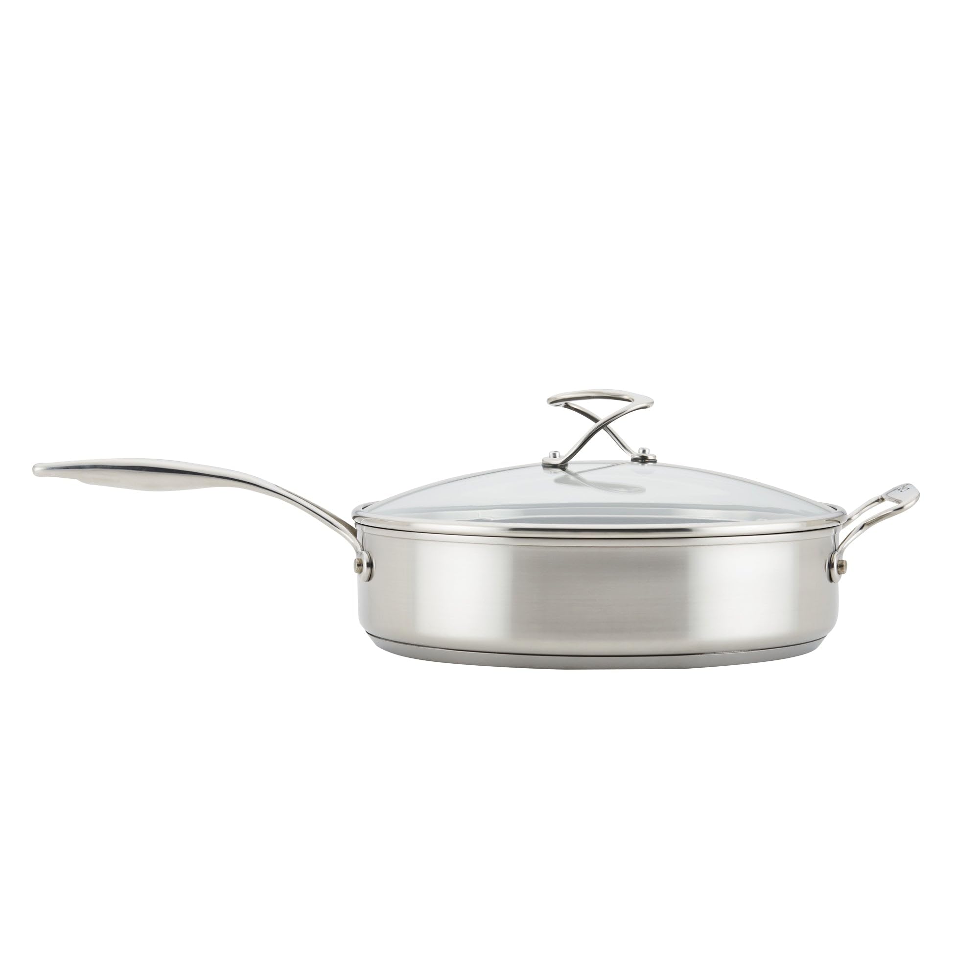 Circulon Stainless Steel Sauté Pan with Lid and SteelShield Hybrid Stainless and Nonstick Technology, 5 Quart