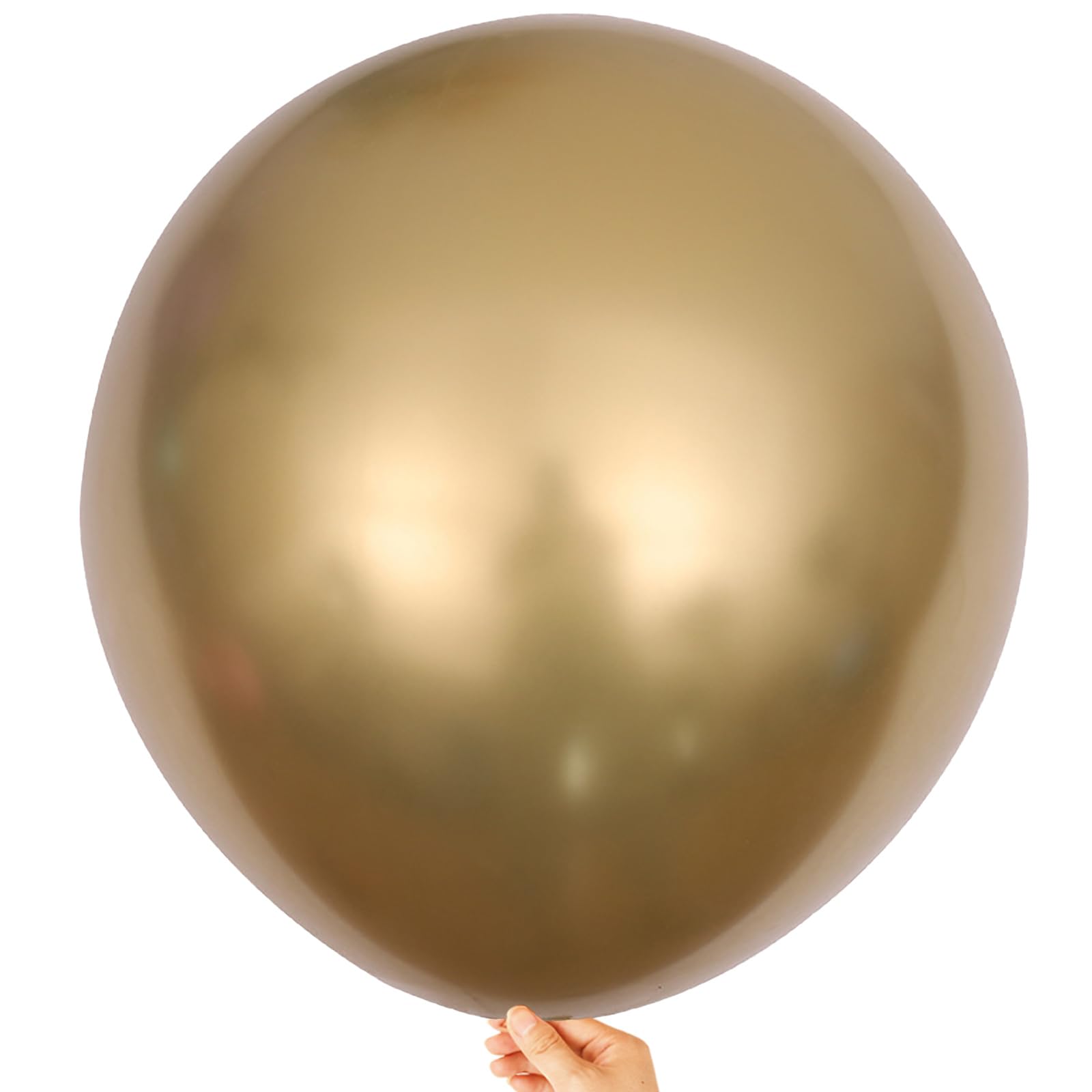 10pcs 18 inch Metallic Gold Balloons, Thick Latex Chrome Helium Balloons for Birthday Family Party Wedding Party Baby Shower Decoration Supplies