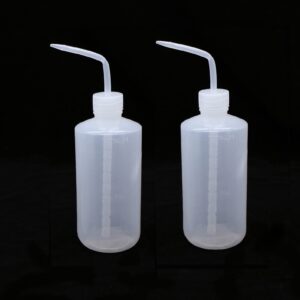 HuoHuo Plastic Wash Bottle 2 PCS LDPE Squeeze Bottles Economical Plastic Squeeze Bottle, for Chemistry,Medical, Tattoo,science lab & Gardening Various industries(500ML)