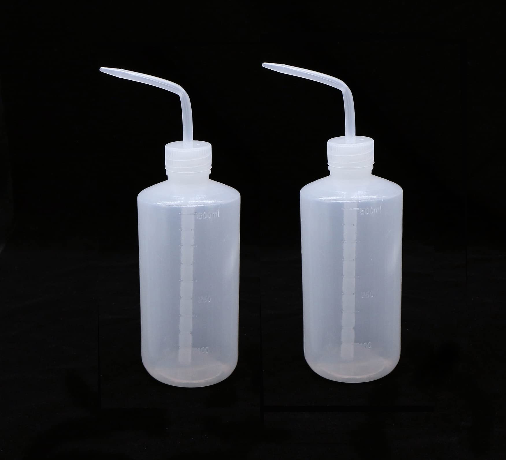 HuoHuo Plastic Wash Bottle 2 PCS LDPE Squeeze Bottles Economical Plastic Squeeze Bottle, for Chemistry,Medical, Tattoo,science lab & Gardening Various industries(500ML)