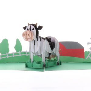 iGifts And Cards Awesome Dairy Cow 3D Pop Up Greeting Card - Retirement Thank You Card, Cute Farm Animal Themed Card, Housewarming Gift, Funny Happy Birthday Mom Card, Friendship Card