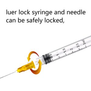 Hyinghw 3ml/cc Luer Lock with 25Ga 1inch Individual Wrapped Pack of 50