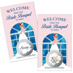 Haizct 50 Pack Wedding Dress Bridal Shower Scratch Off Game Cards for Country Wedding, Bridal Shower, Bridal Lottery Tickets, Wedding Shower Ideas (GK069)