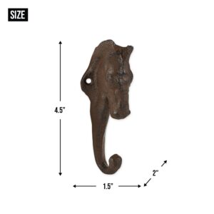 DII Cast Iron Collection Decorative Wall Hook Set, Horse, 3 Count