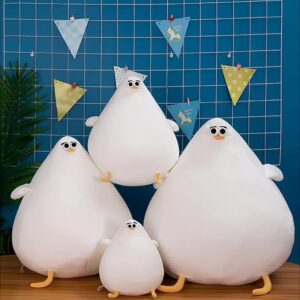 TBATQUIL Chubby Plush Seagull Pillow Cute Fat Chicken Plush Toys, Funny Plush Stuffed Animal Cartoon Plush Toys Kids Boys Girls Festival Gifts (15.74inches)