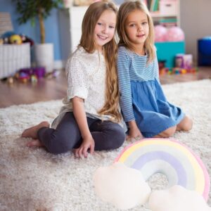 BENEKIY Rainbow Pillow 21'' Plush Rainbow Cloud Pillow Rainbow Shaped Travel Pillow Soft Stuffed Rainbow Decor Cushion Car Home Decorations