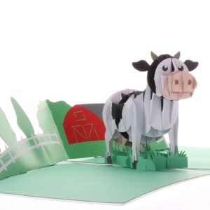 iGifts And Cards Awesome Dairy Cow 3D Pop Up Greeting Card - Retirement Thank You Card, Cute Farm Animal Themed Card, Housewarming Gift, Funny Happy Birthday Mom Card, Friendship Card