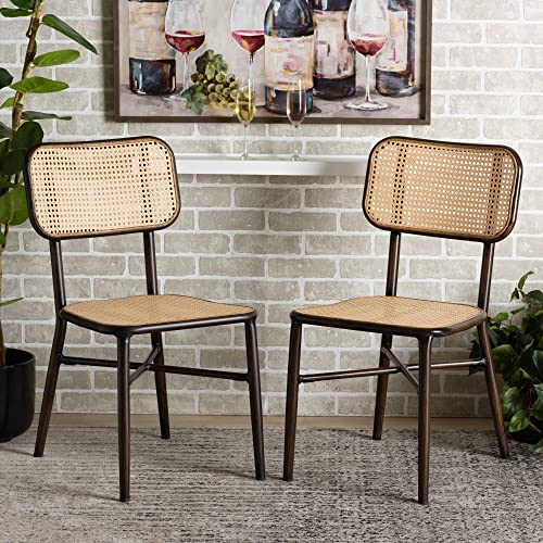 Wholesale Interiors Katina Outdoor Dining Chairs, Beige/Dark Brown