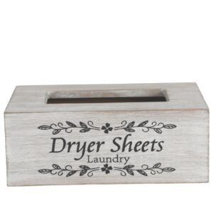 Dryer Sheet Holder Farmhouse Laundry Room Decor - Decorations and Organization - Fabric Softener Dispenser -Rustic Laundry Room Addition - Elevate Your Home - 8 x 5 x 3 Inches(Pinewood,White)