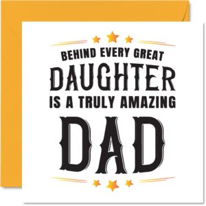 cute birthday cards for dad - behind great daughter amazing dad papa pops - happy birthday card from daughter birthday gifts, 5.7 inch sentimental father's day greeting cards gift for daddy papa