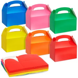 blue panda 24 pack rainbow gable boxes for party favors, colorful birthday goodie boxes, treats, small gifts (6 colors, 6 x 3.5 x 3.6 in)